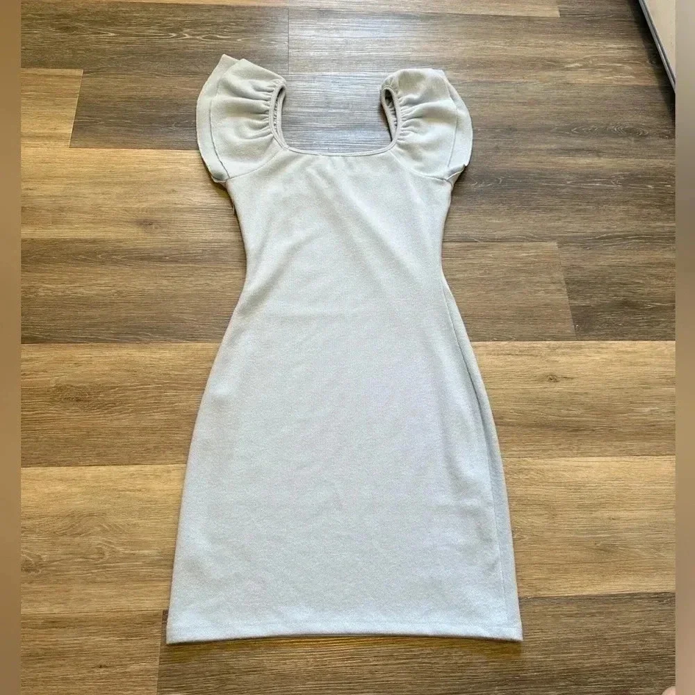 MAZIK Women’s Baby Blue Ruffle Shoulder Sweater Dress Size Small NWT - Picture 12 of 12